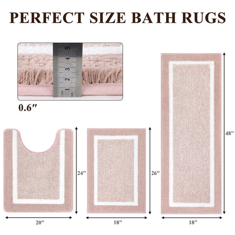 Pauwer non-slip backing bath mats securely grip bathroom floors
