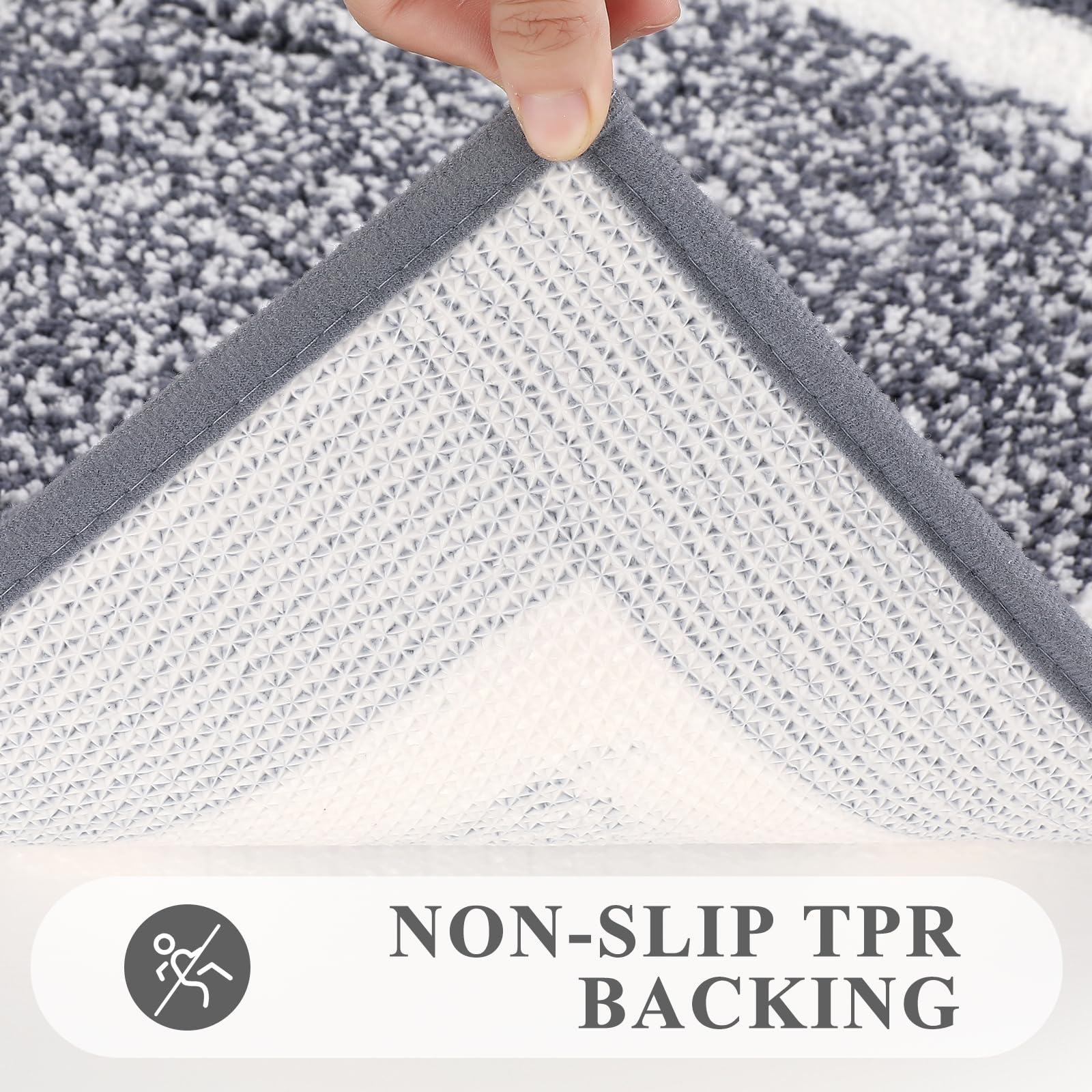 Pauwer non-slip bath mat with TPR adhesive stays securely in place.