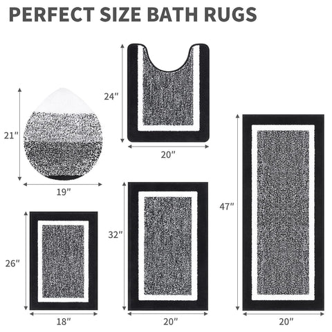 Pauwer plush microfiber bath mats close-up for barefoot comfort.