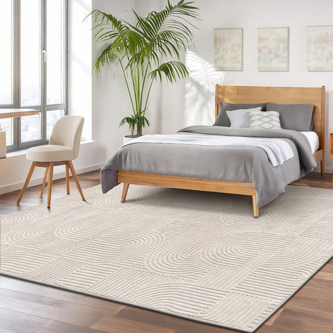 Pauwer area rug with non-slip backing protects floors from moisture.