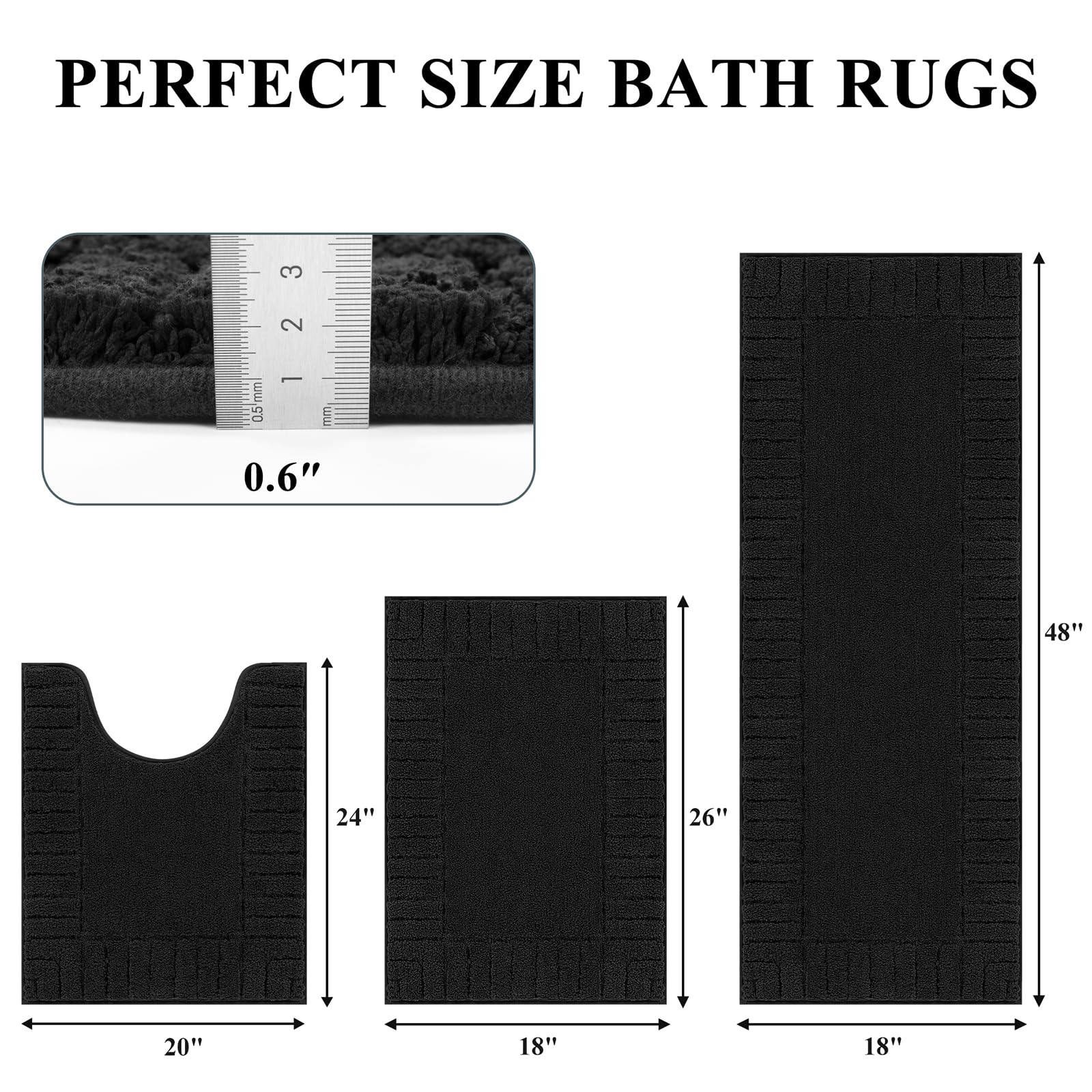 Pauwer soft microfiber bath rugs offer plush underfoot feel for a spa-like start.