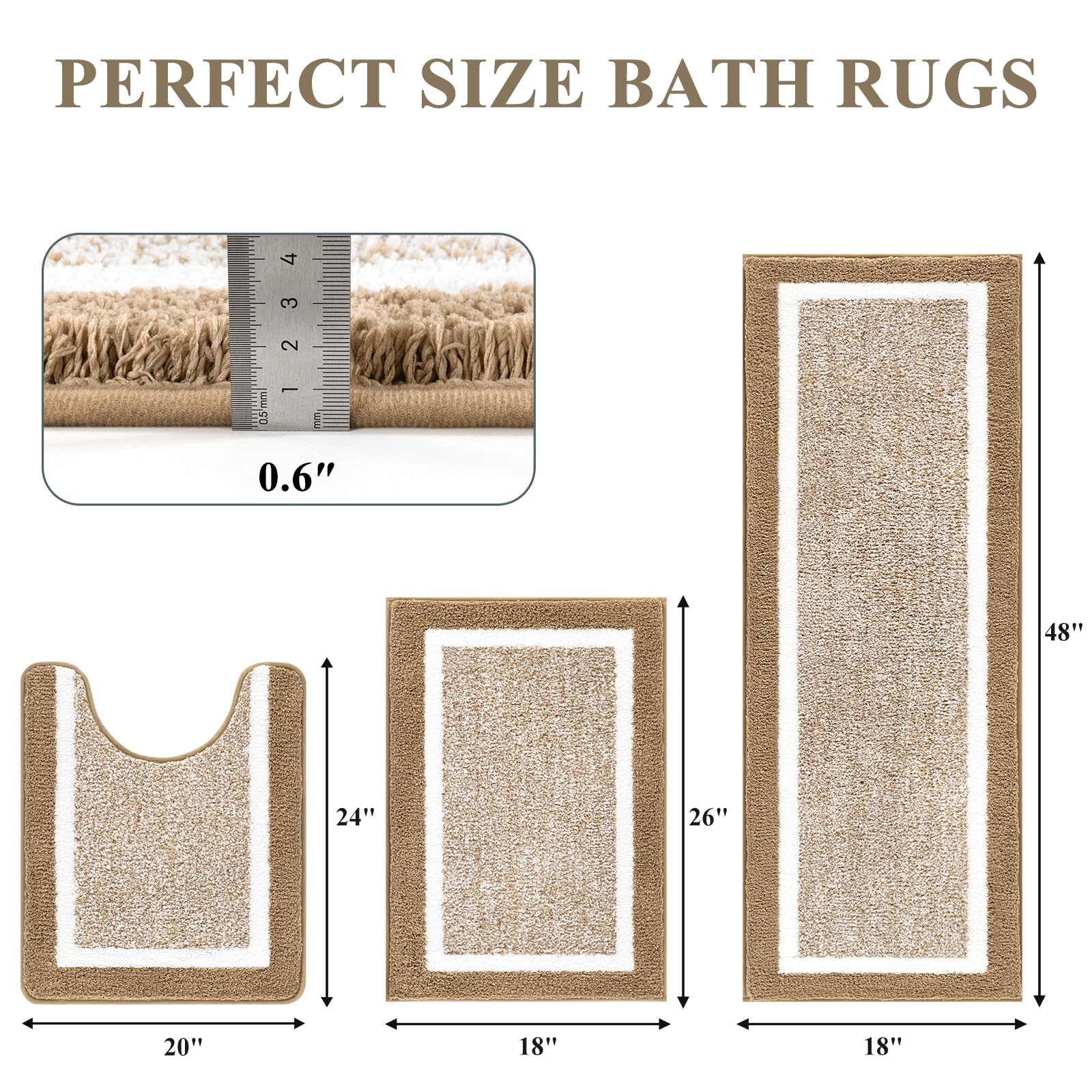 Pauwer U-shaped toilet mat emphasizes secure non-slip fit for safety.