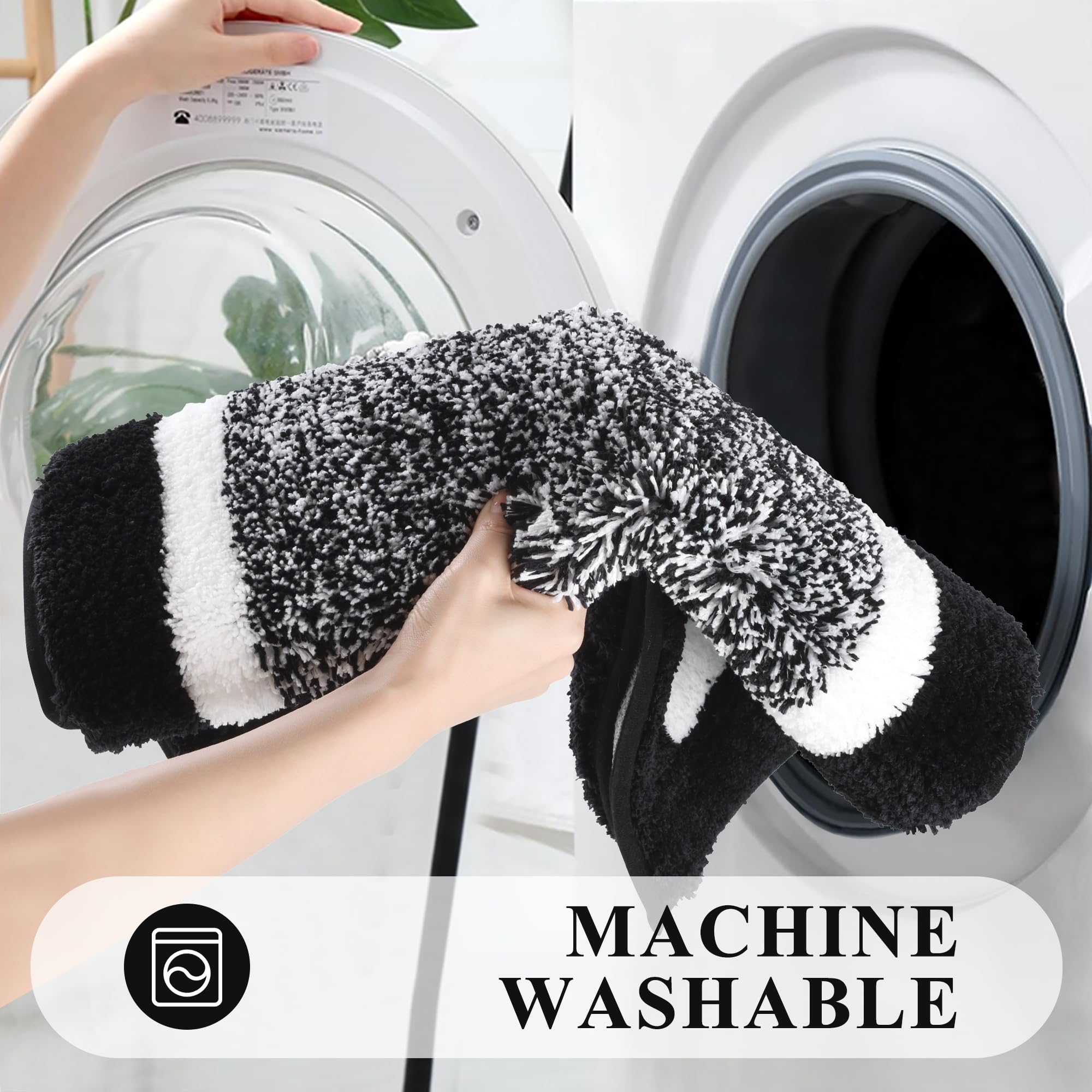 Pauwer machine washable bath mats being washed
