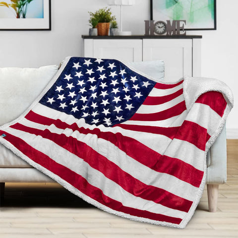 Pavilia Patriotic Blanket navy color adds versatile accent to living spaces