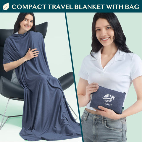 PAVILIA blanket packs into a pillow for neck support on trips.
