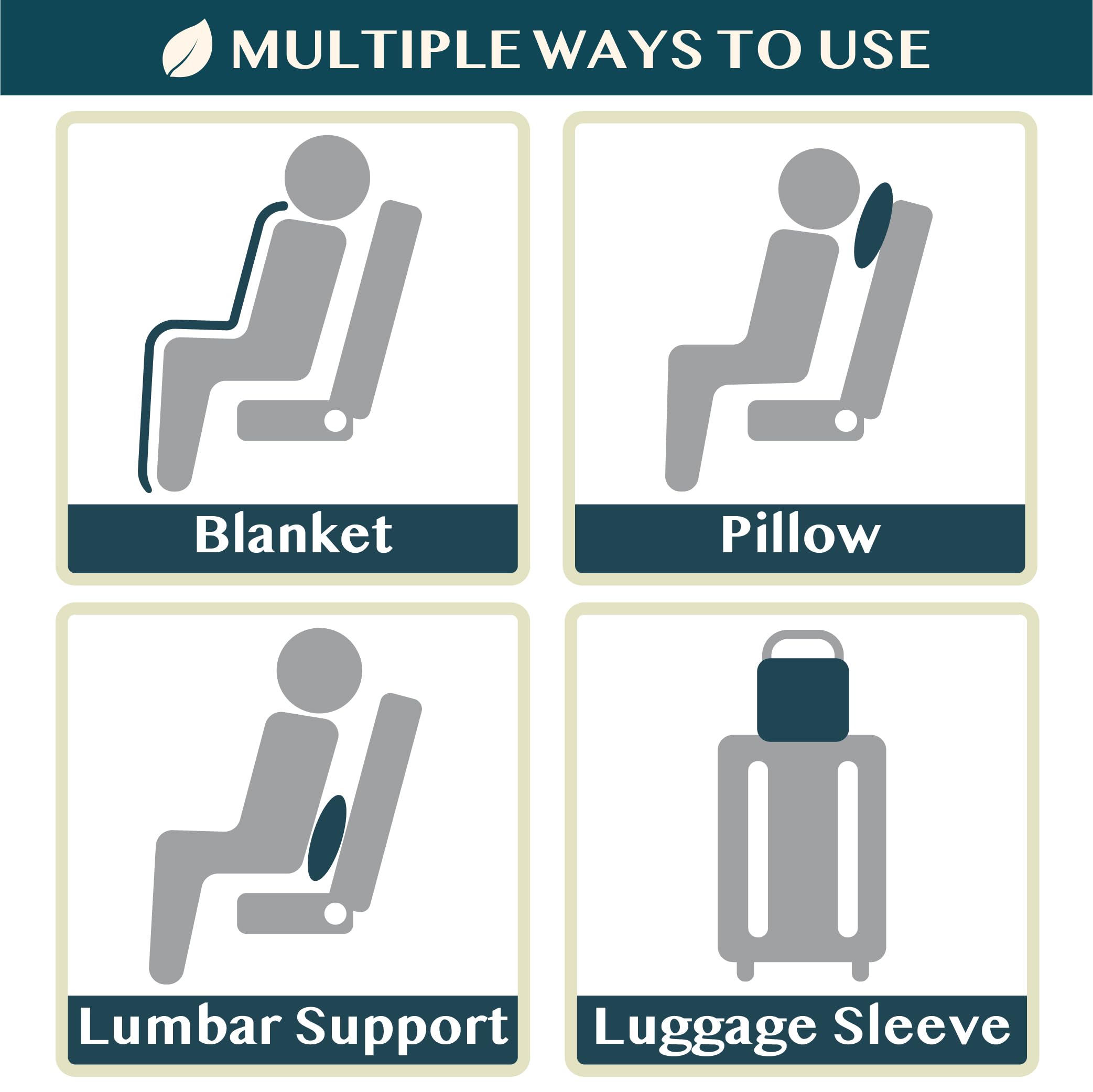PAVILIA travel blanket ideal for car, plane, or camping trips.