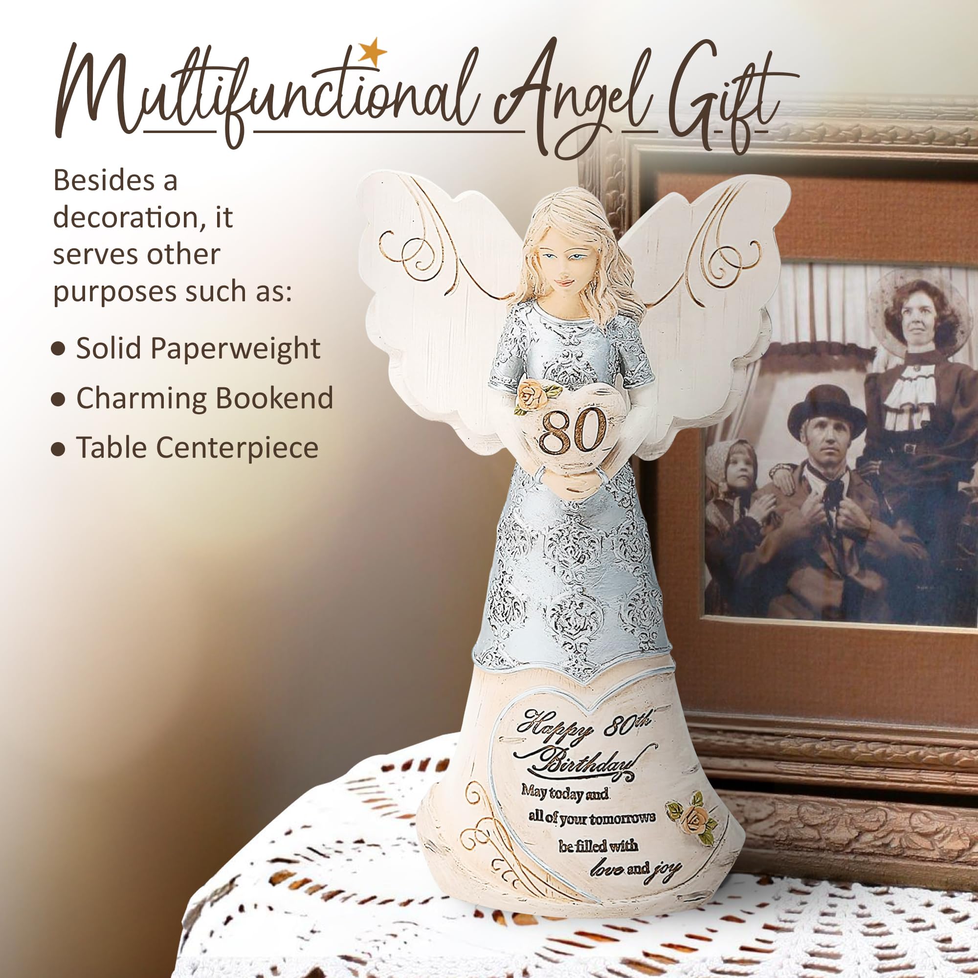 Pavilion engraved 80th birthday message enhances keepsake value.