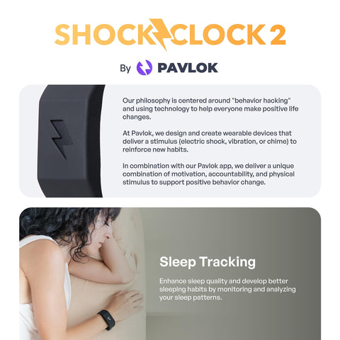 Pavlok Shock Clock vibrating wake for partner-friendly mornings.