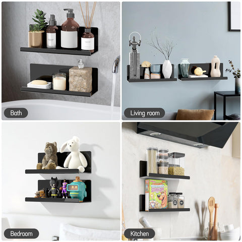 PAVSTINE bathroom kitchen shelf organizes essentials without wall damage.