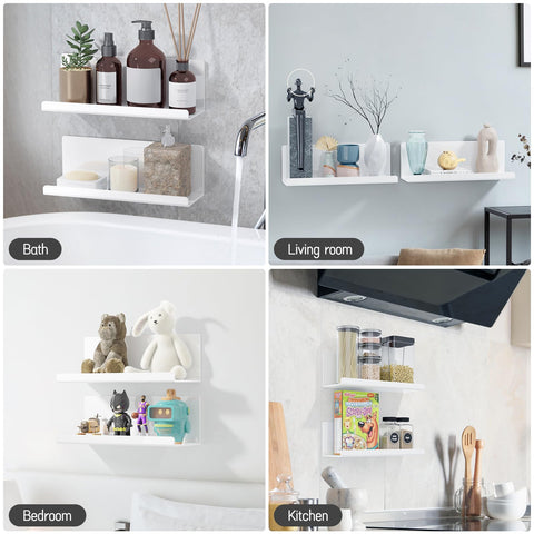 PAVSTINE bedroom and office decor idea using white floating shelf