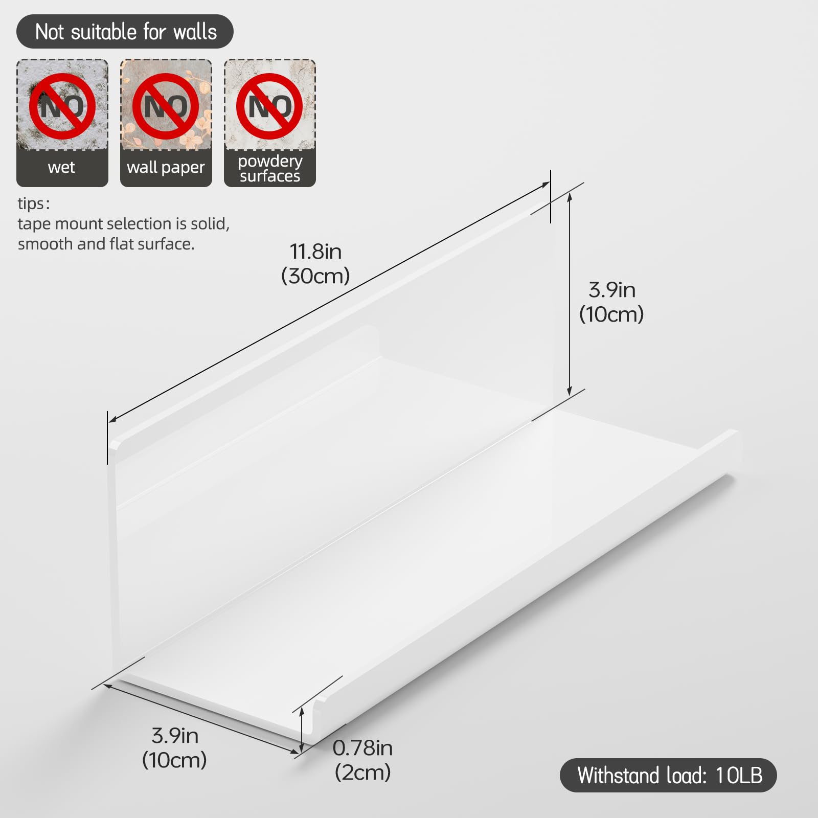 PAVSTINE strong adhesive tape application on smooth wall for no-drill mounting