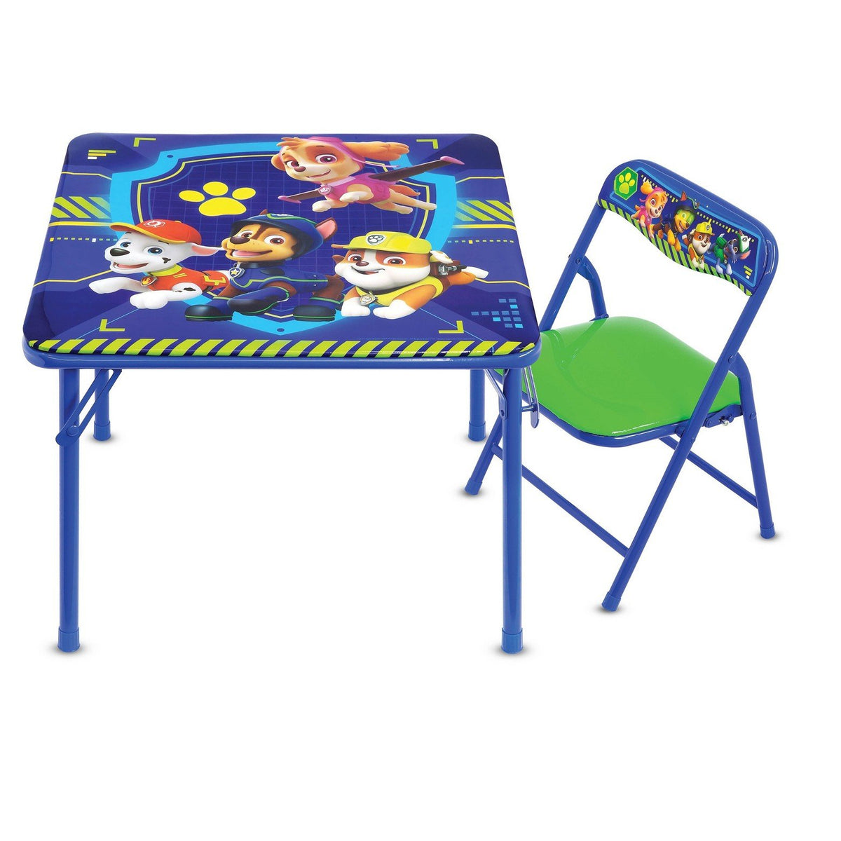 Paw Patrol table top with bright graphics for meals and crafts.
