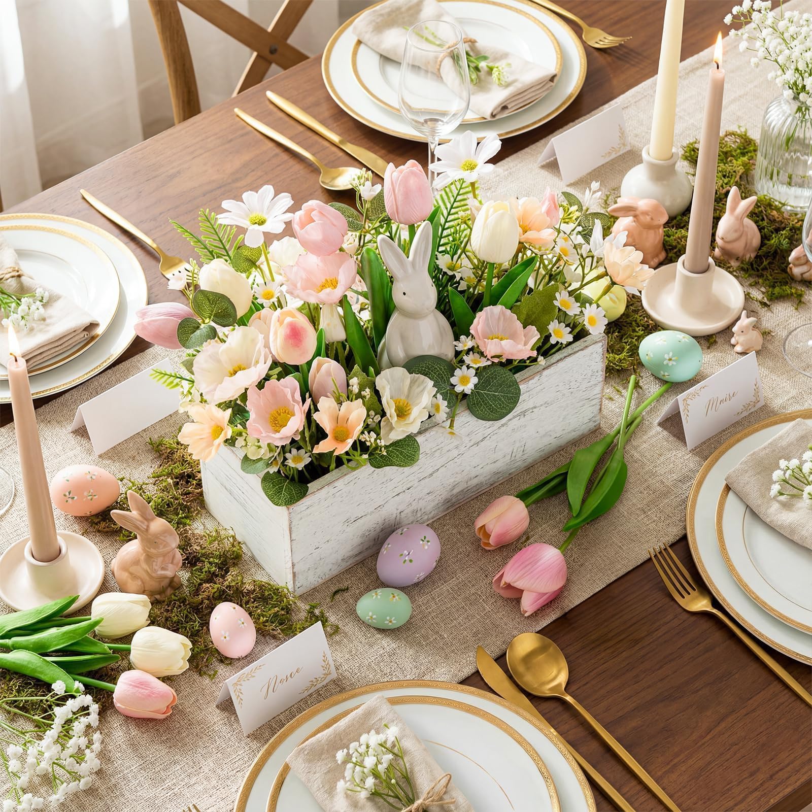 Pawliss lightweight Easter decor piece is easy to reposition