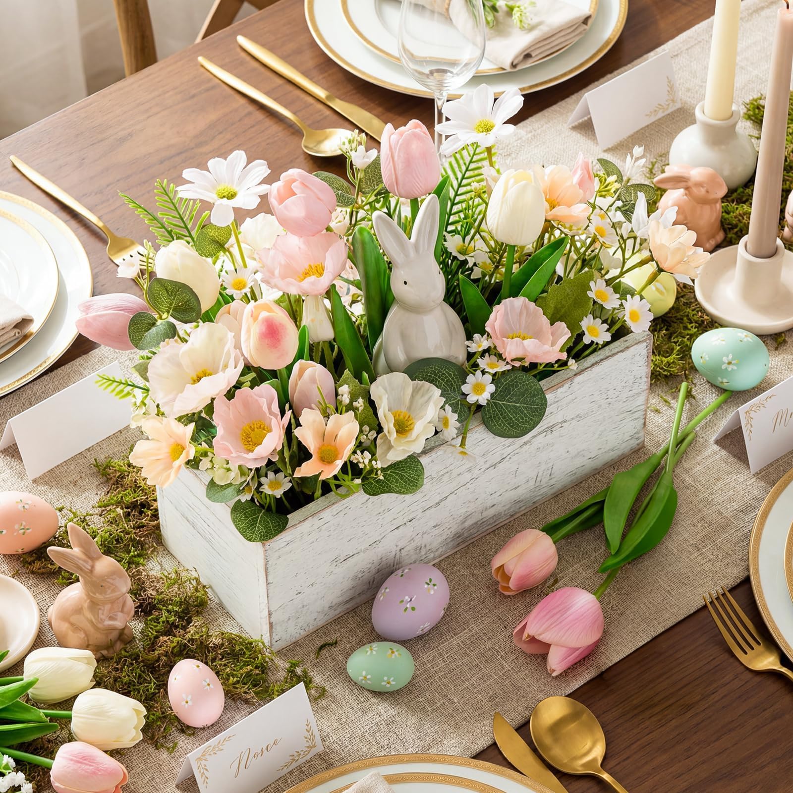 Pawliss rustic wood vase adds natural texture to Easter decor