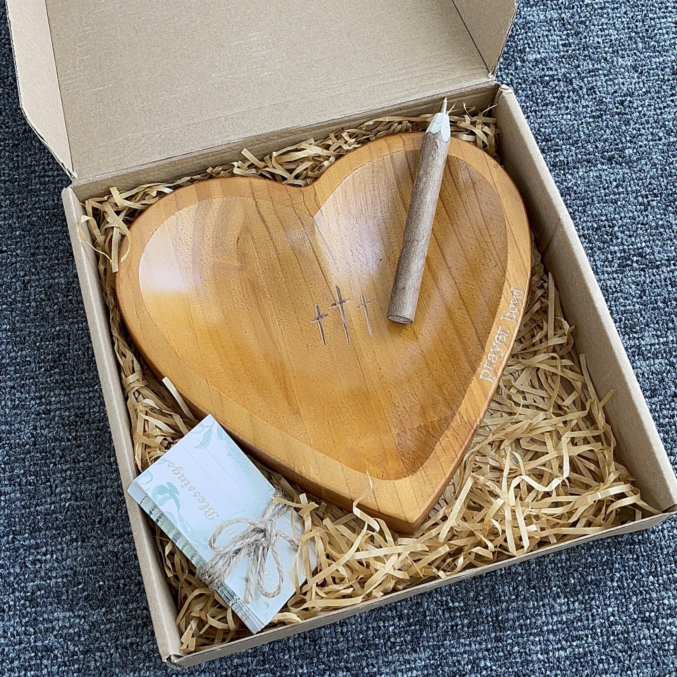 Pawnoc Heart Prayer Bowl with 30 cards and pencil, thoughtful gift.
