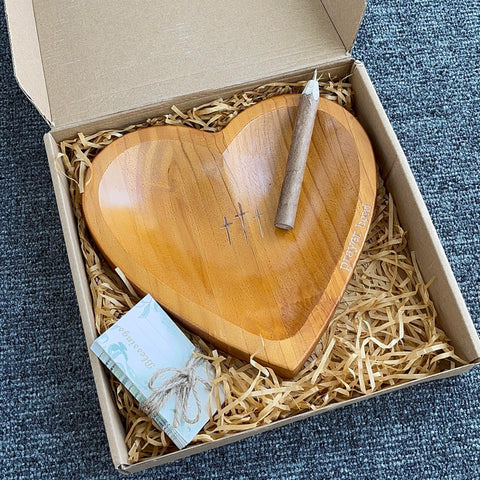 Pawnoc Heart Prayer Bowl with 30 cards and pencil, thoughtful gift.