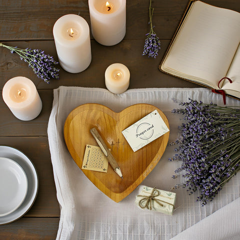 Pawnoc Heart Prayer Bowl used as fruit bowl and decor.