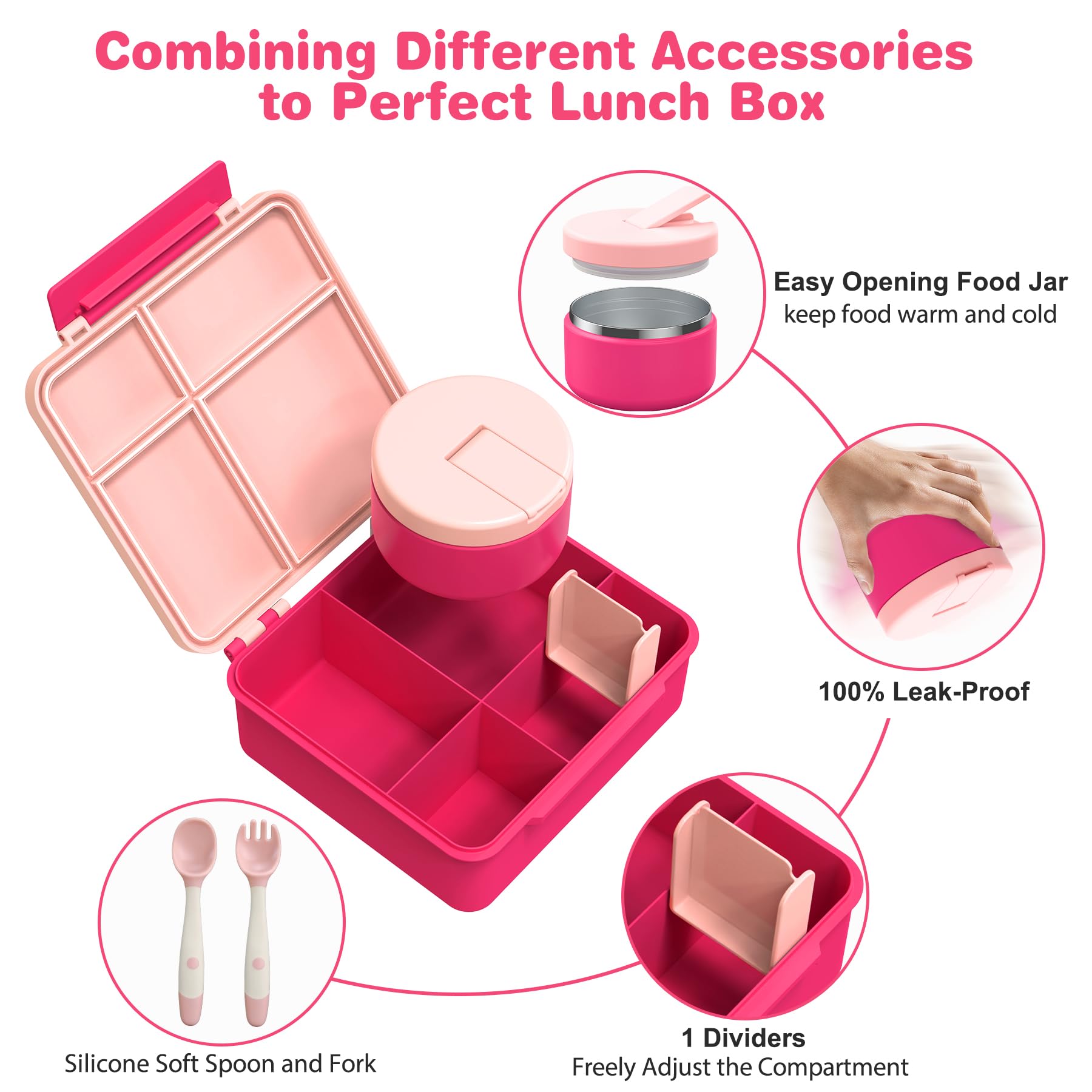 Pawtong 8oz Soup Thermo in pink keeps soup hot during school