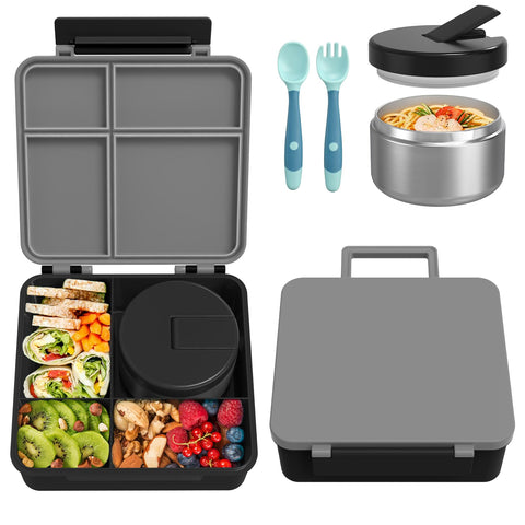 Pawtong bento lunch box with four compartments keeps meals organized for school.