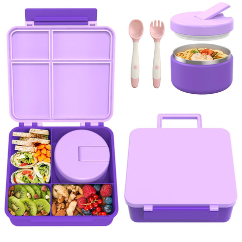 Pawtong bento lunch box with four compartments for organized meals