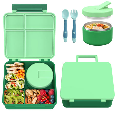 Pawtong bento lunch box with four compartments keeps meals organized for kids.