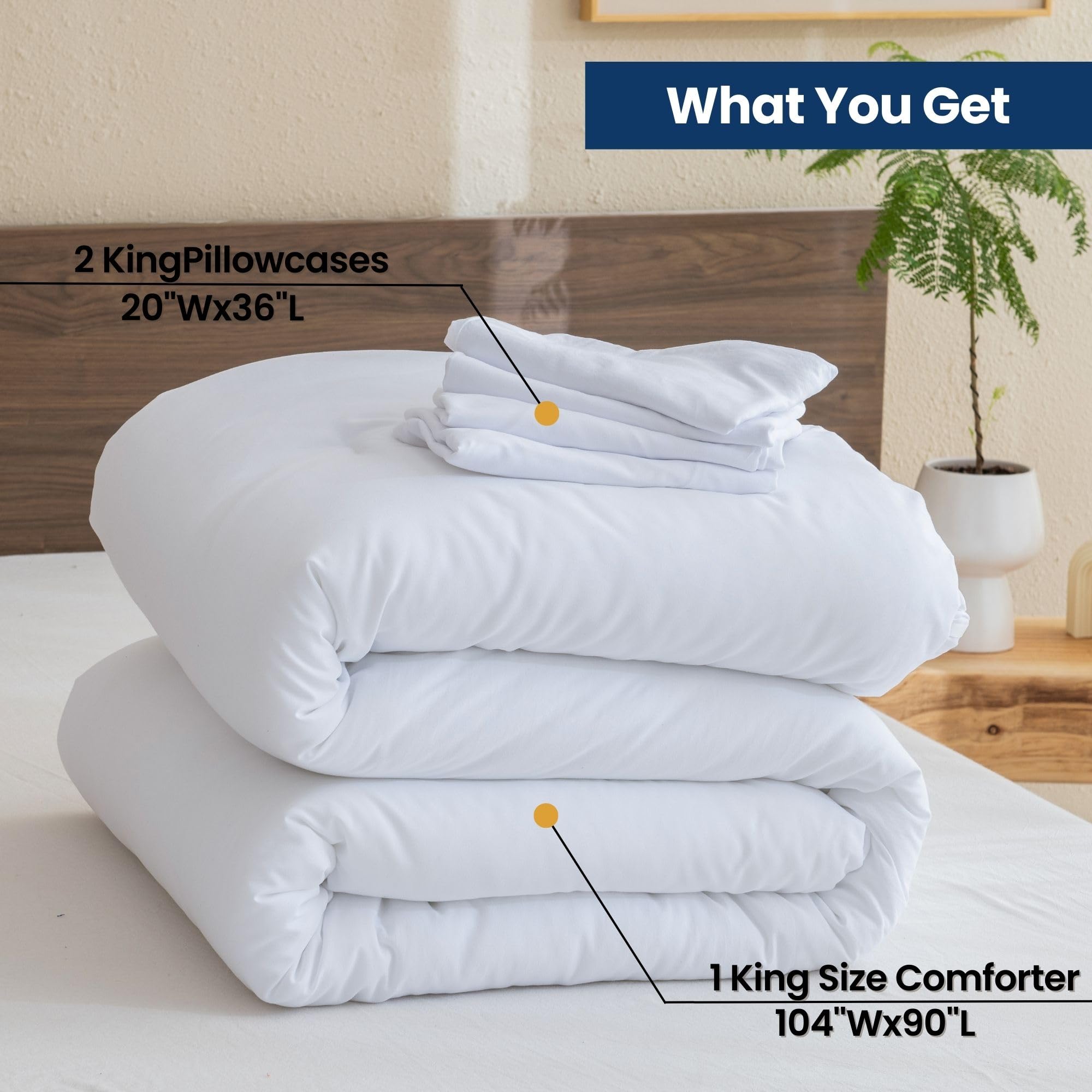 Paxrac King size 104x90 inch comforter demonstrates full coverage and balanced drape.