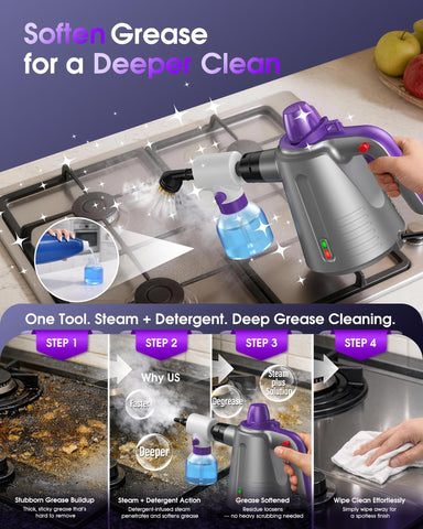 Paxyeet handheld steam cleaner fabric-upholstery focus refreshes sofas and cushions
