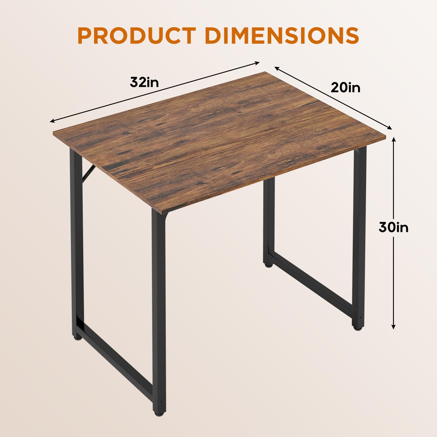 PayLessHere 32 Inch Desk triangular-frame ensures stability for daily tasks