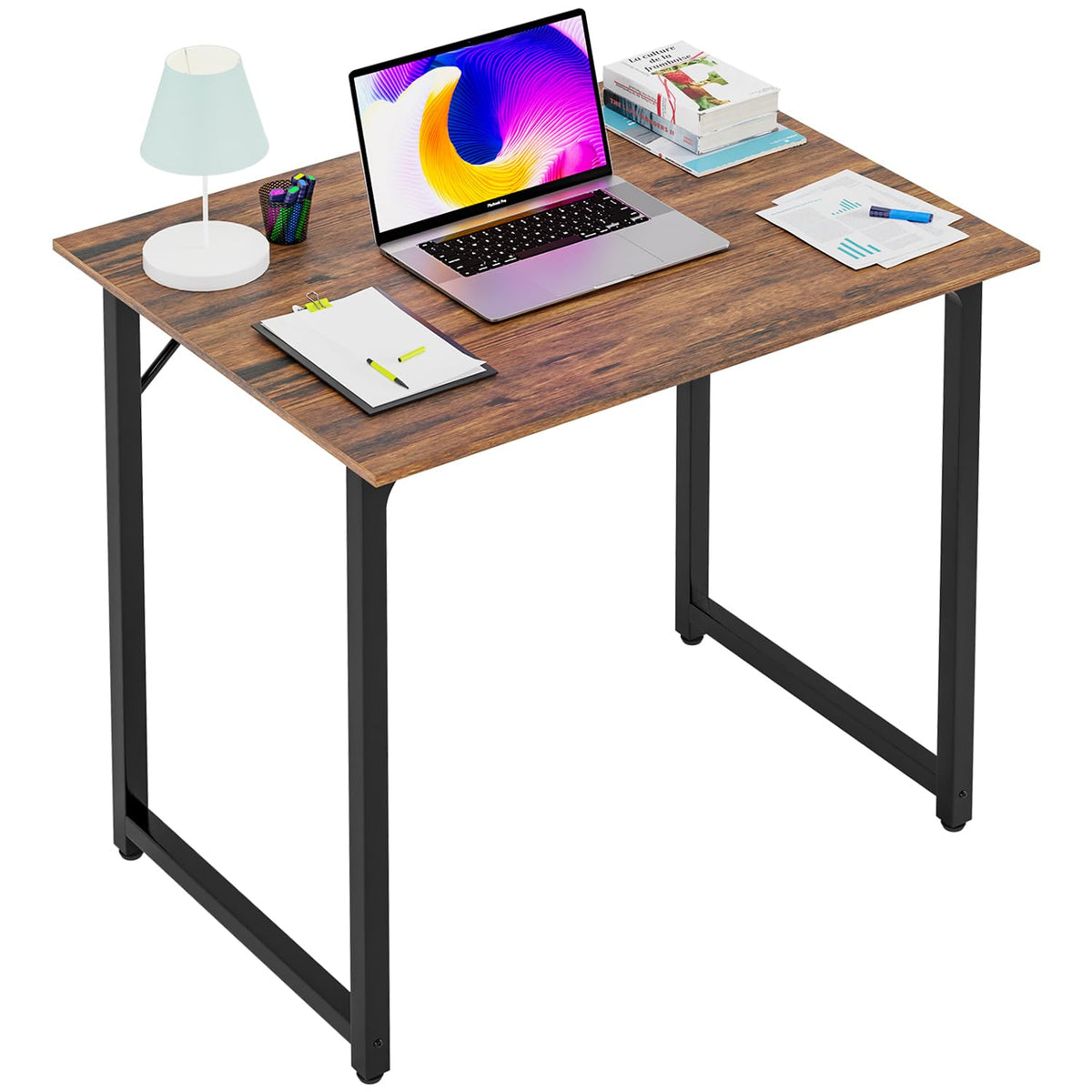 PayLessHere 32-inch desk with brown surface, ideal for small spaces.