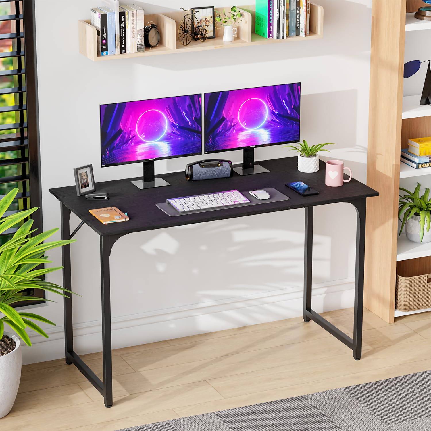 PayLessHere 47-Inch Desk with black metal frame for sturdy daily use.