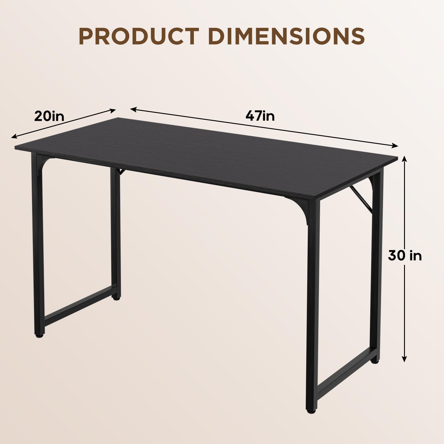 PayLessHere 47-Inch Desk use cases show computer, study, and writing versatility.