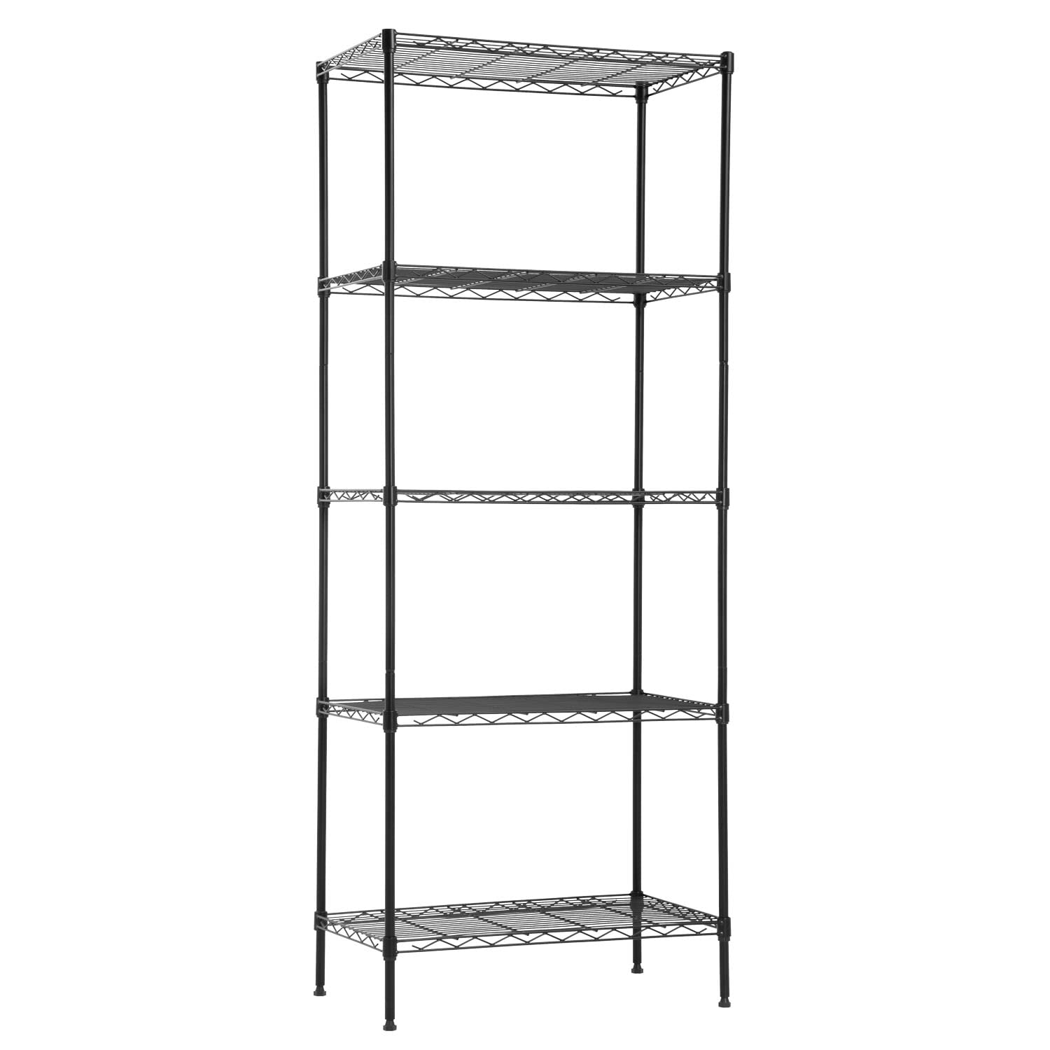 PayLessHere 5-tier wire shelf in black for organized garage space.