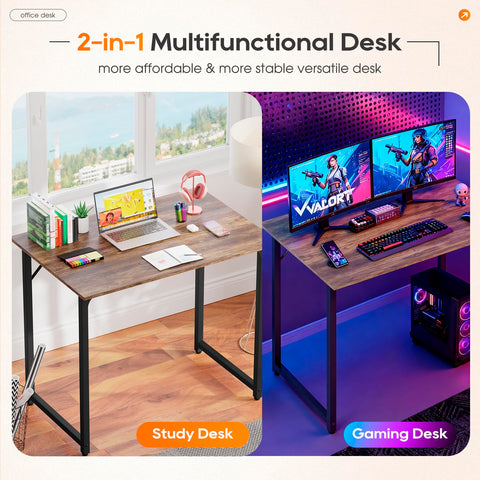 PayLessHere desk with water-resistant top eases cleaning after spills.