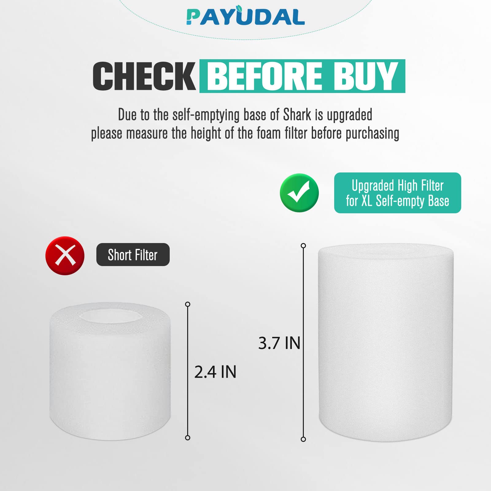 PAYUDAL base post-motor foam filter for debris filtration