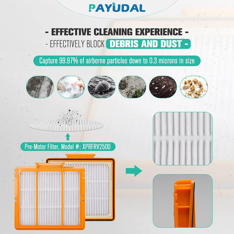 PAYUDAL base pre-motor foam filter adds durability
