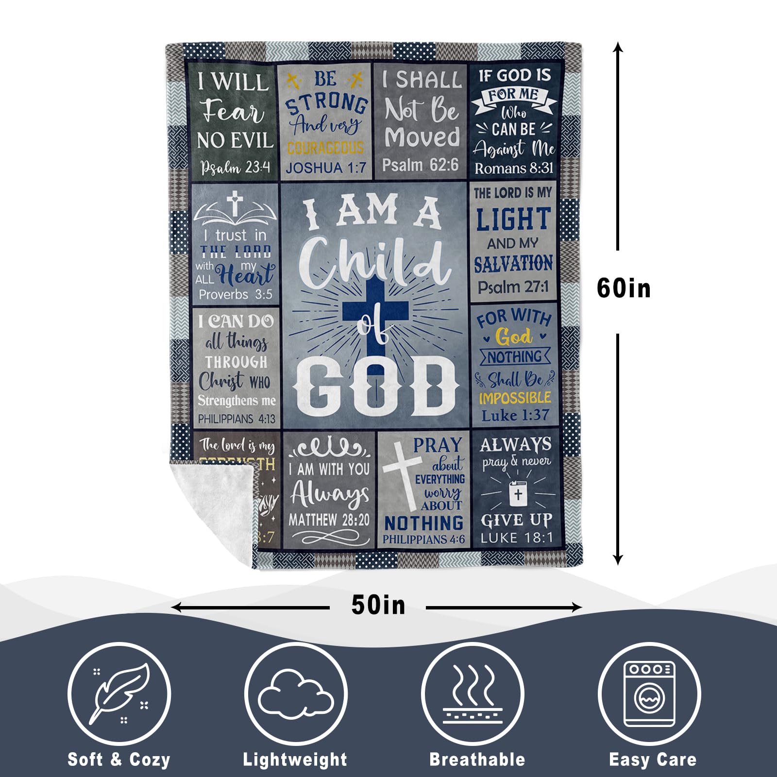 PAZISOL 60x50 inch blanket showing generous size.