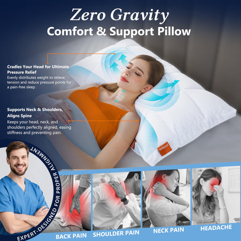 PAZZOIO modular three-layer system pillow supports customizable height for different positions.