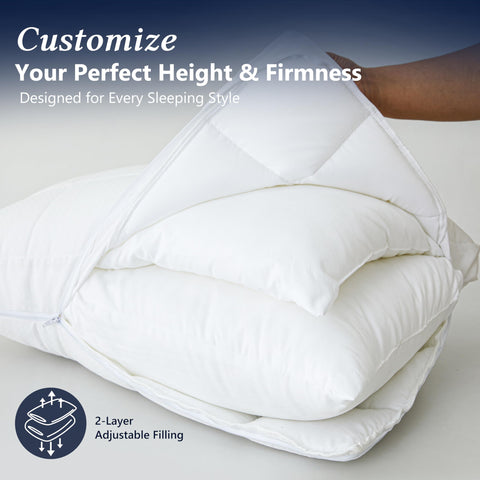 PAZZOIO nanocoil fiber fill pillow adapts to movements with cloud-like support.