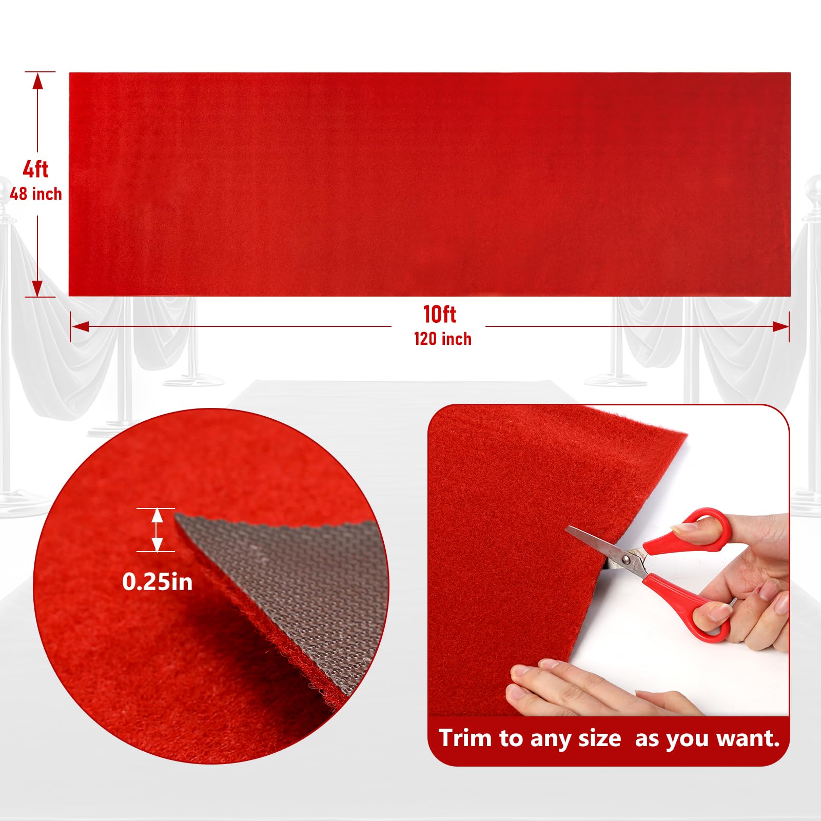 PBHEPJ red carpet runner wedding aisle setup