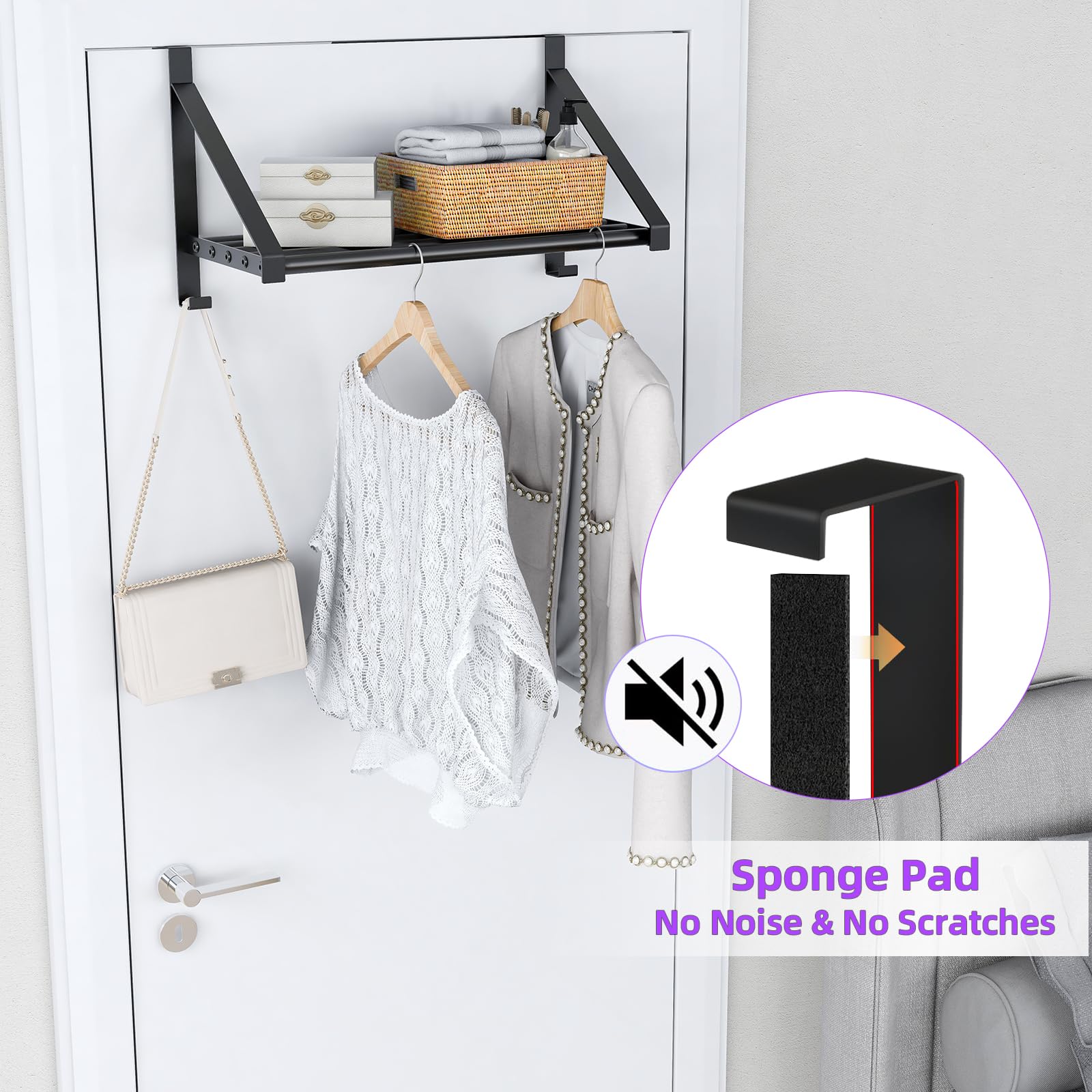 Easy no-drill installation of PDBADA over-the-door hanger.