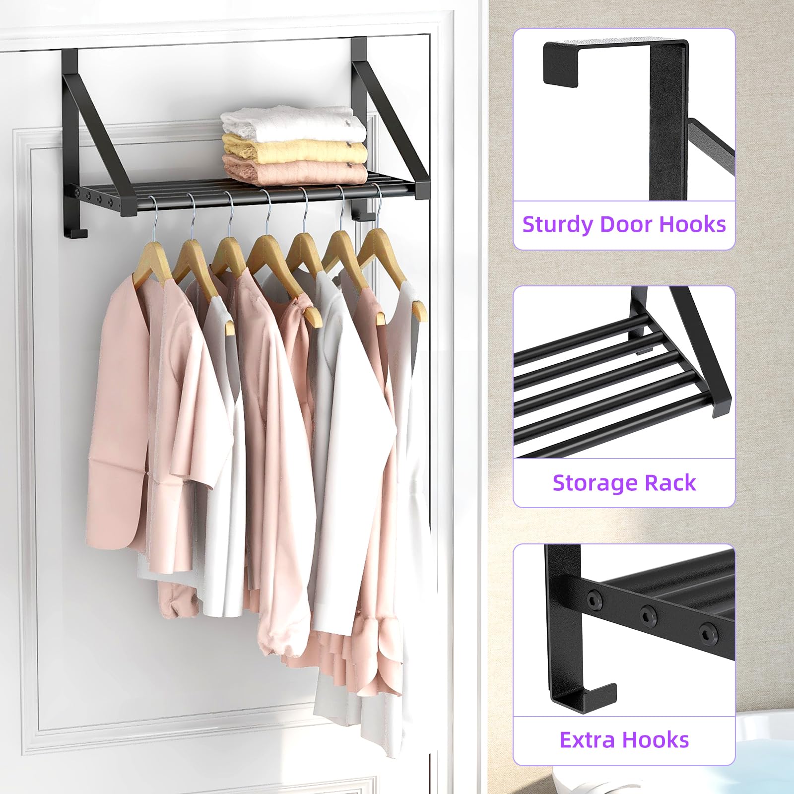 Top storage rack on the PDBADA hanger keeping small items accessible.
