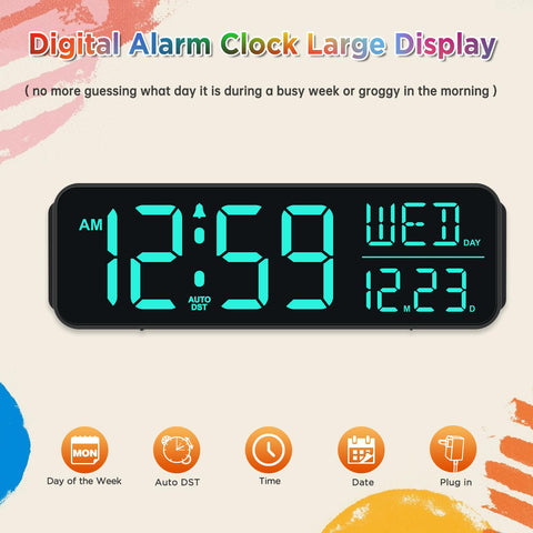 Peakeep clock with eight RGB color options to set mood