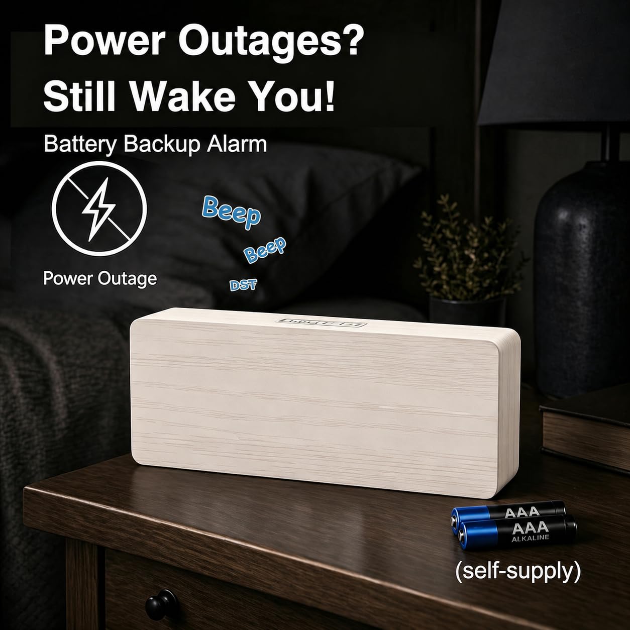 Peakeep clock offers five brightness levels for day to night comfort