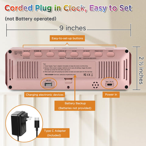 Peakeep large digits offer clear time at a glance even from across the room.