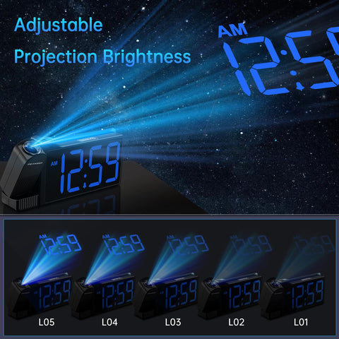 Peakeep large 5.5-inch display clock offers clear time from bed.
