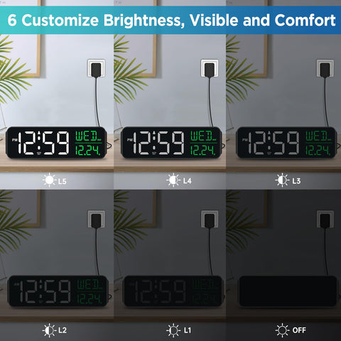 Peakeep clock with volume settings aiding gentle wake for heavy sleepers