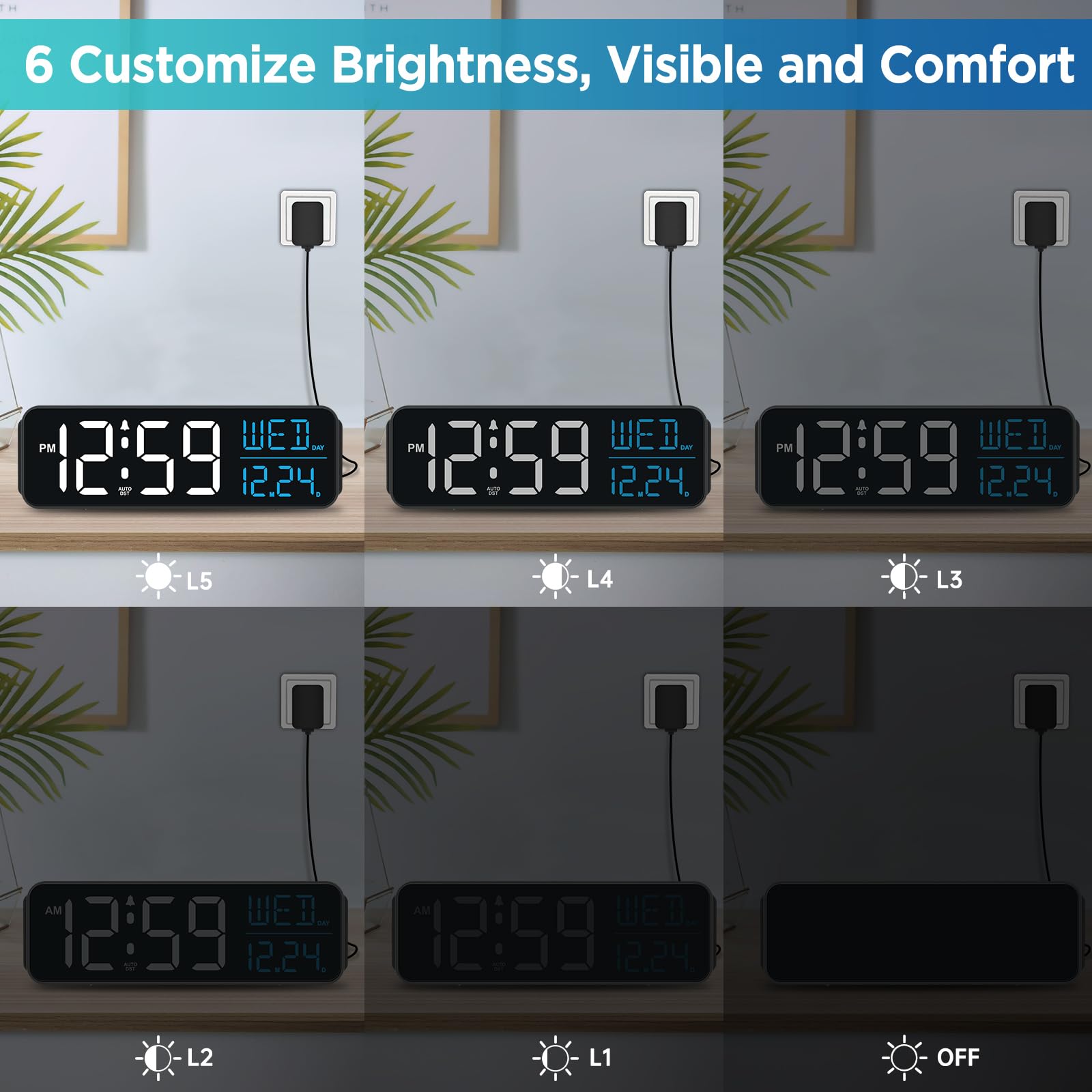Peakeep clock with loud alarm volume controls for heavy sleepers.