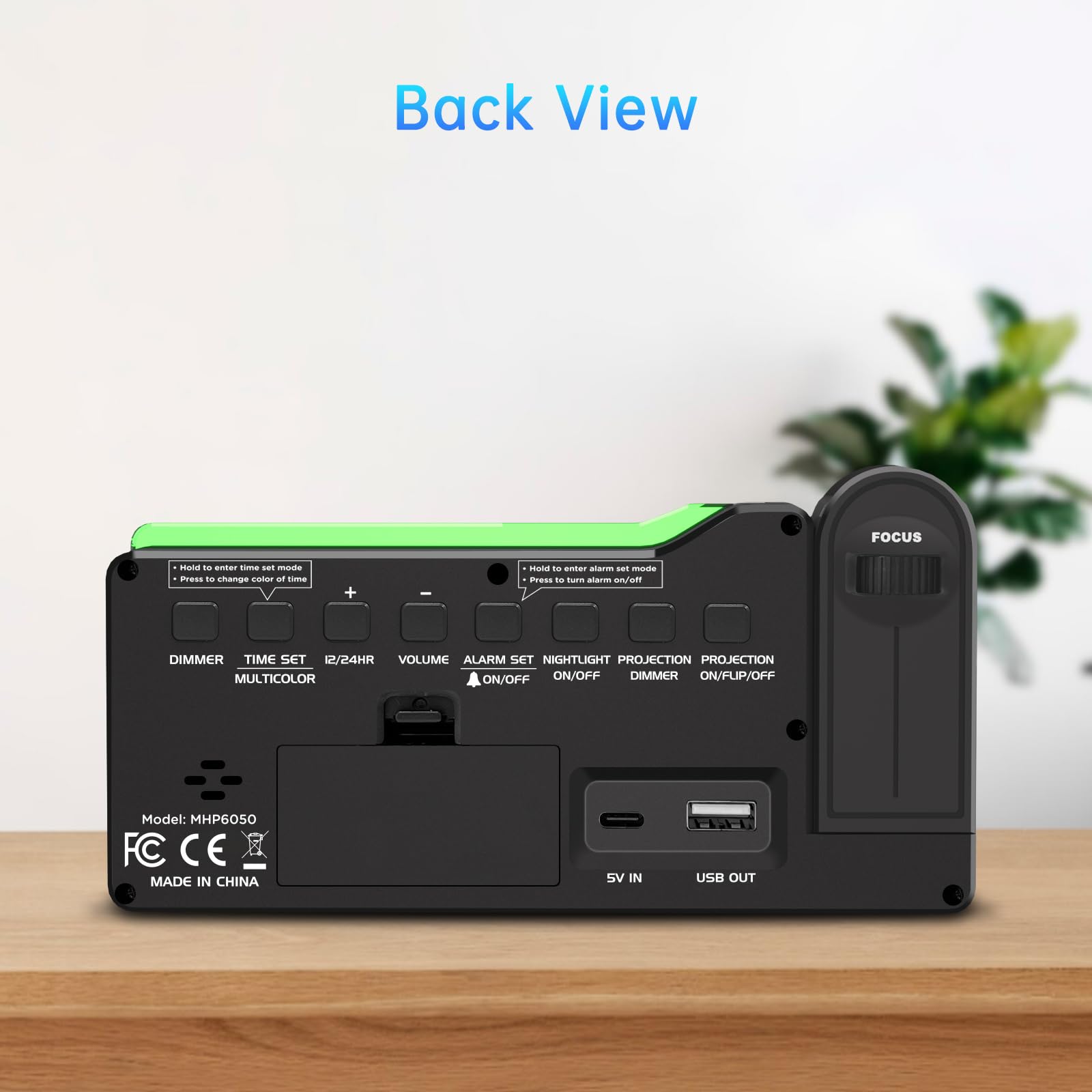 Peakeep projection clock bedroom setup ideal for bedside visibility and convenience.