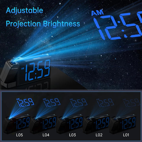 Peakeep projection clock large numbers improve readability from across the room.