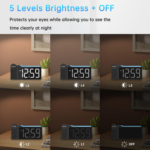 Peakeep projection clock USB charging port keeps your devices powered overnight.